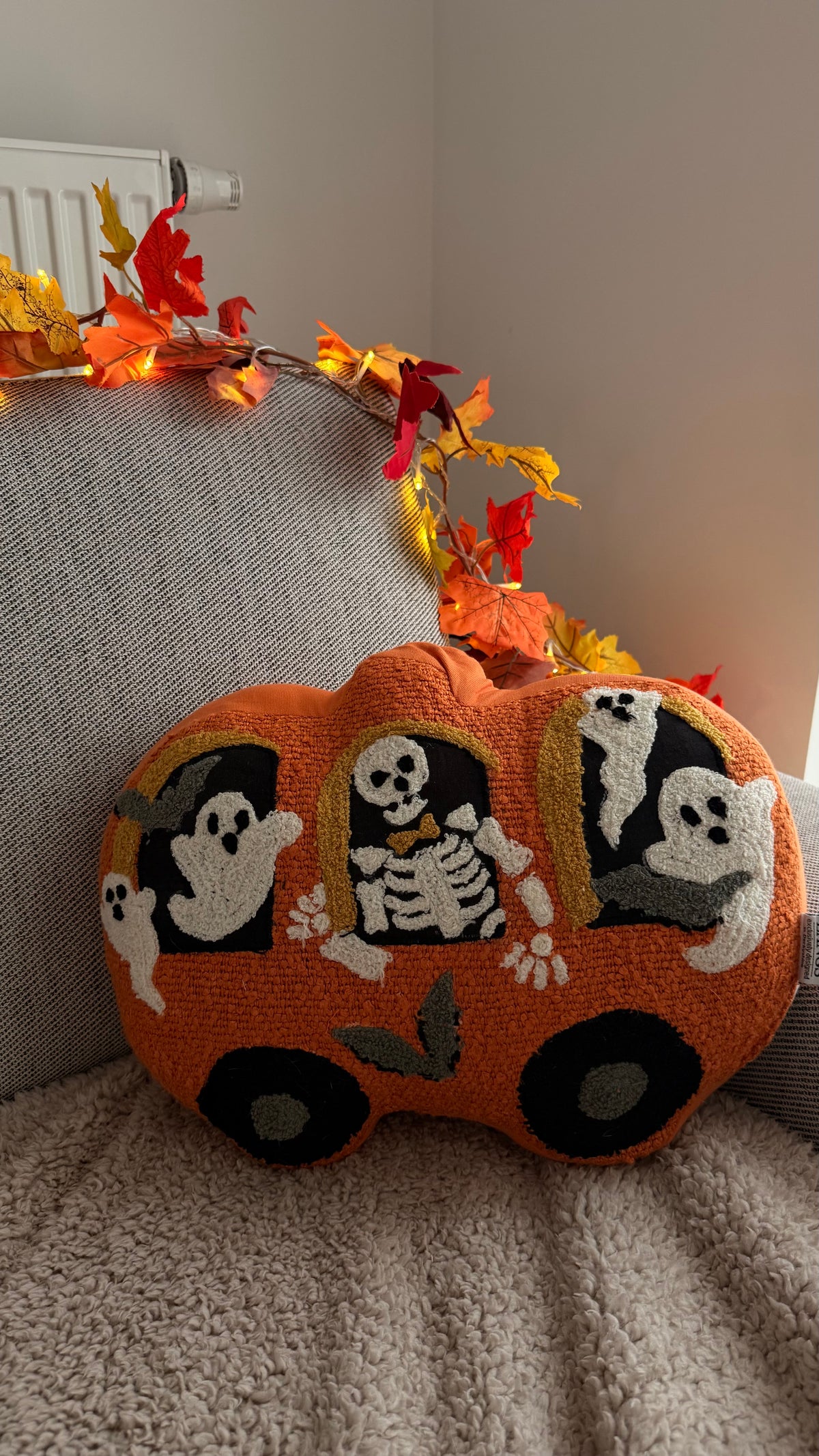 Coussin bus citrouille